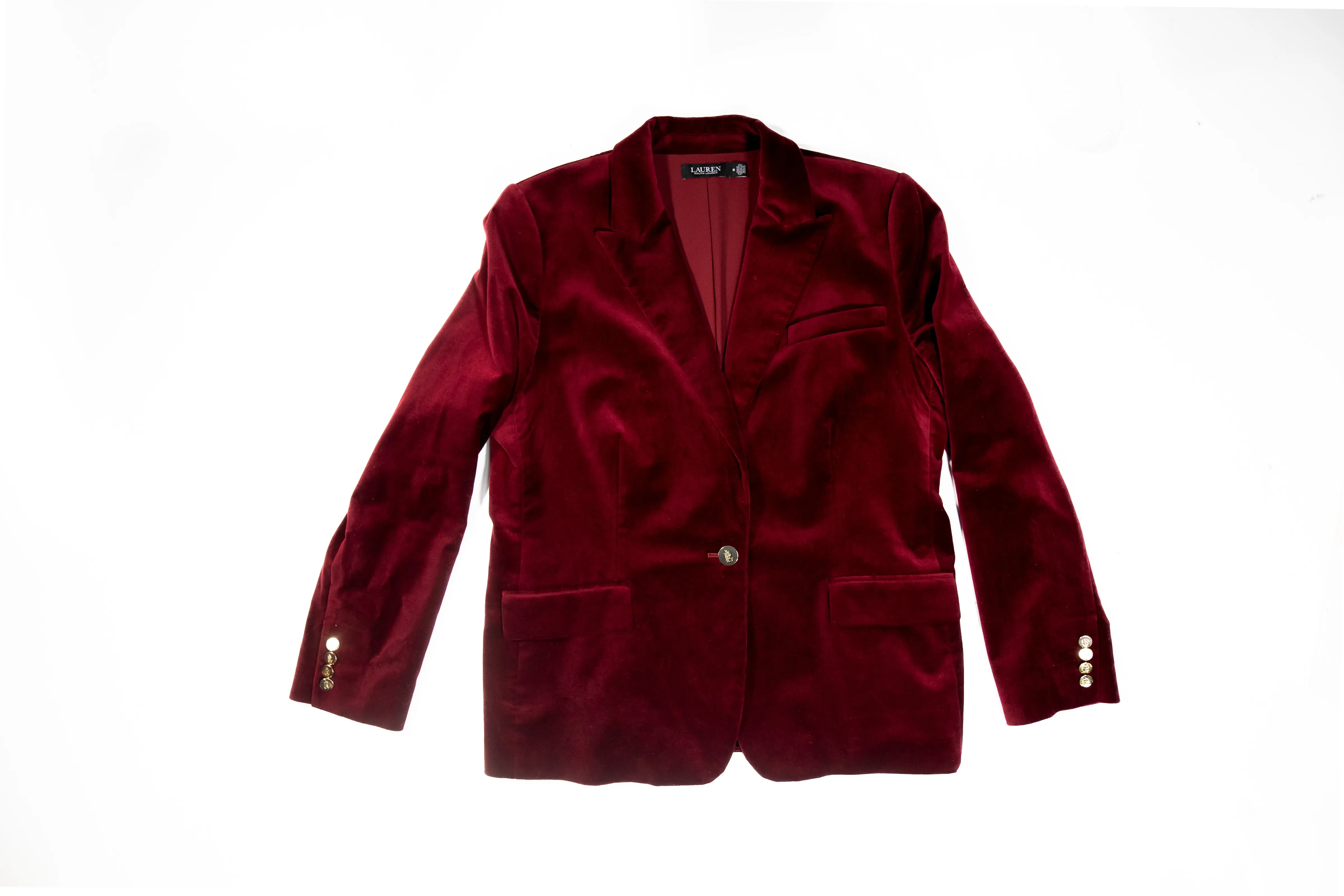 Ralph Lauren Bordeaux Velvet Blazer