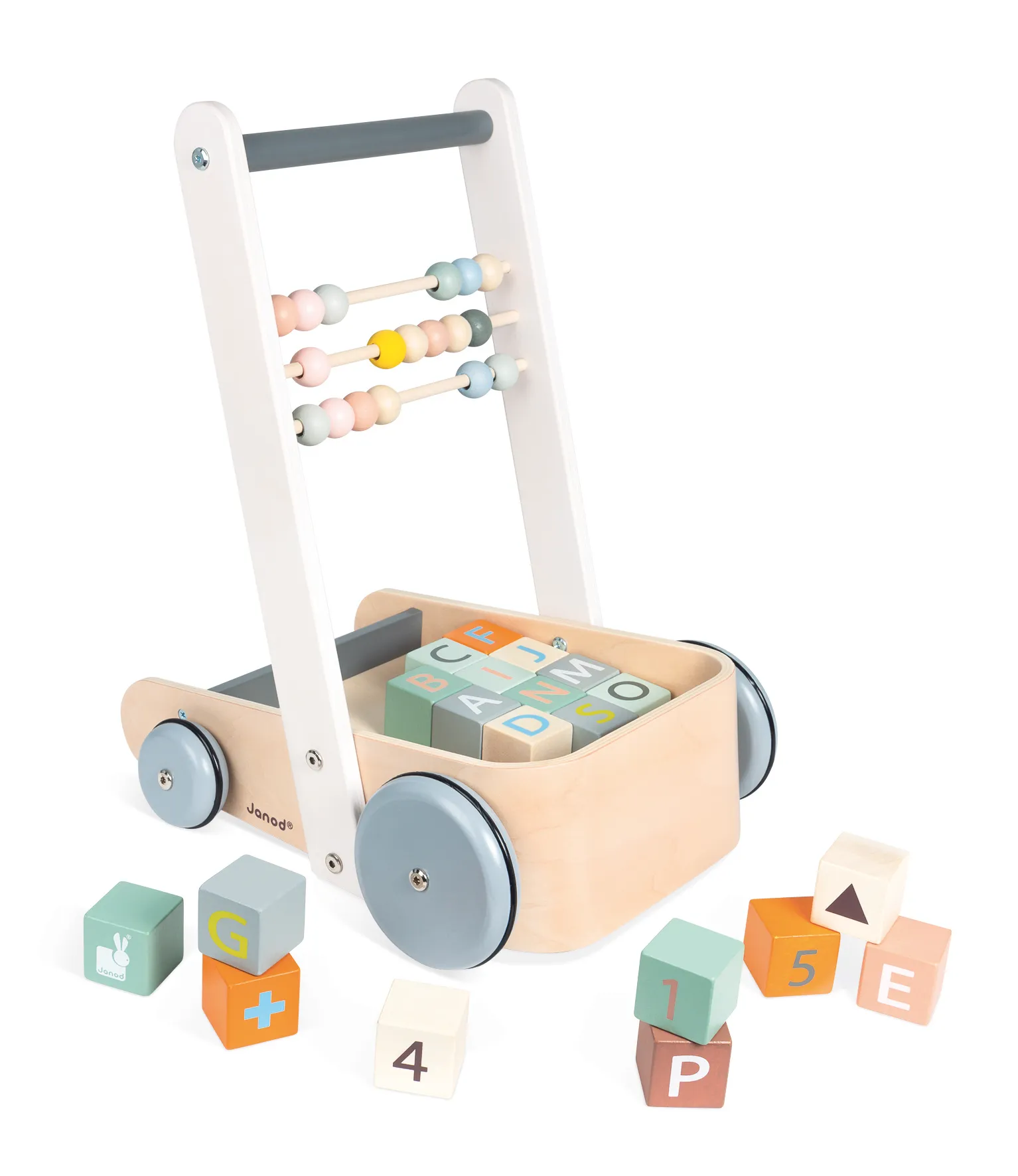 Cart with ABC blocks