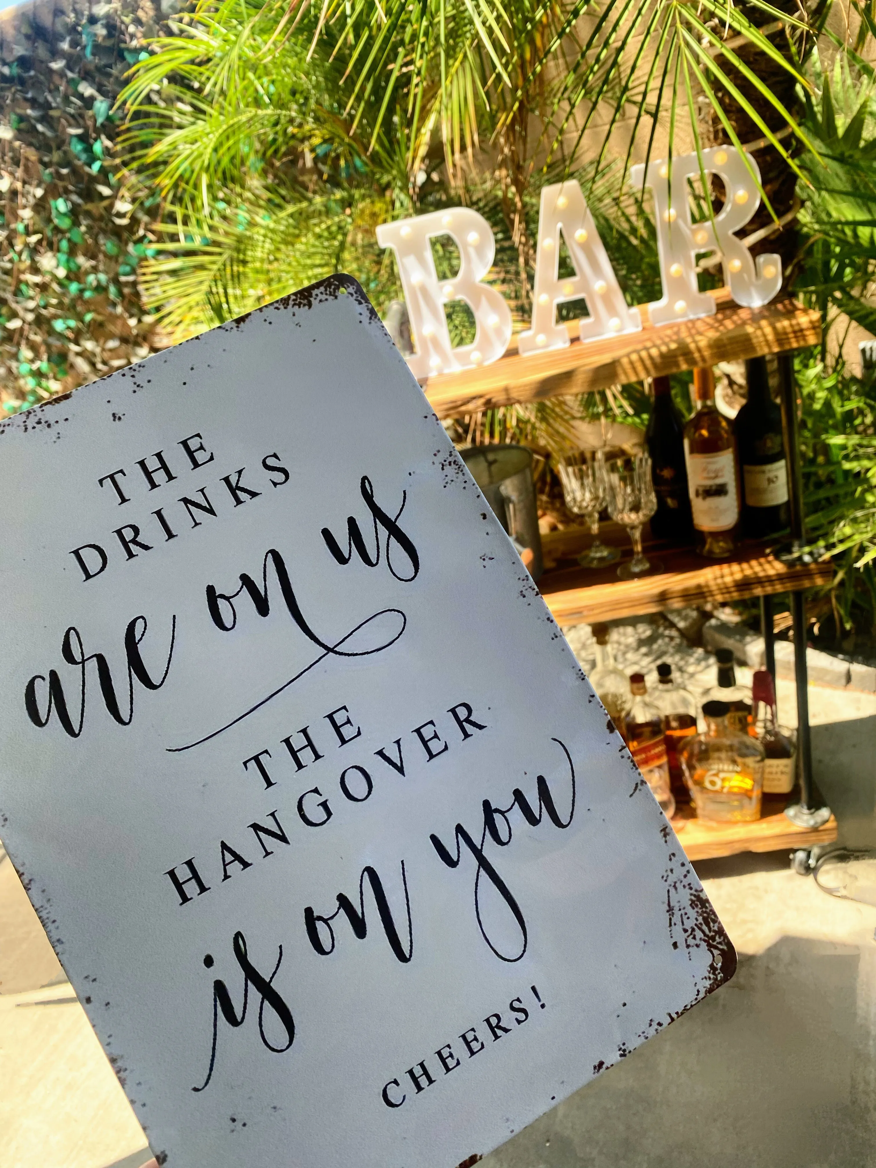 Decorative Metal Drink Signs
