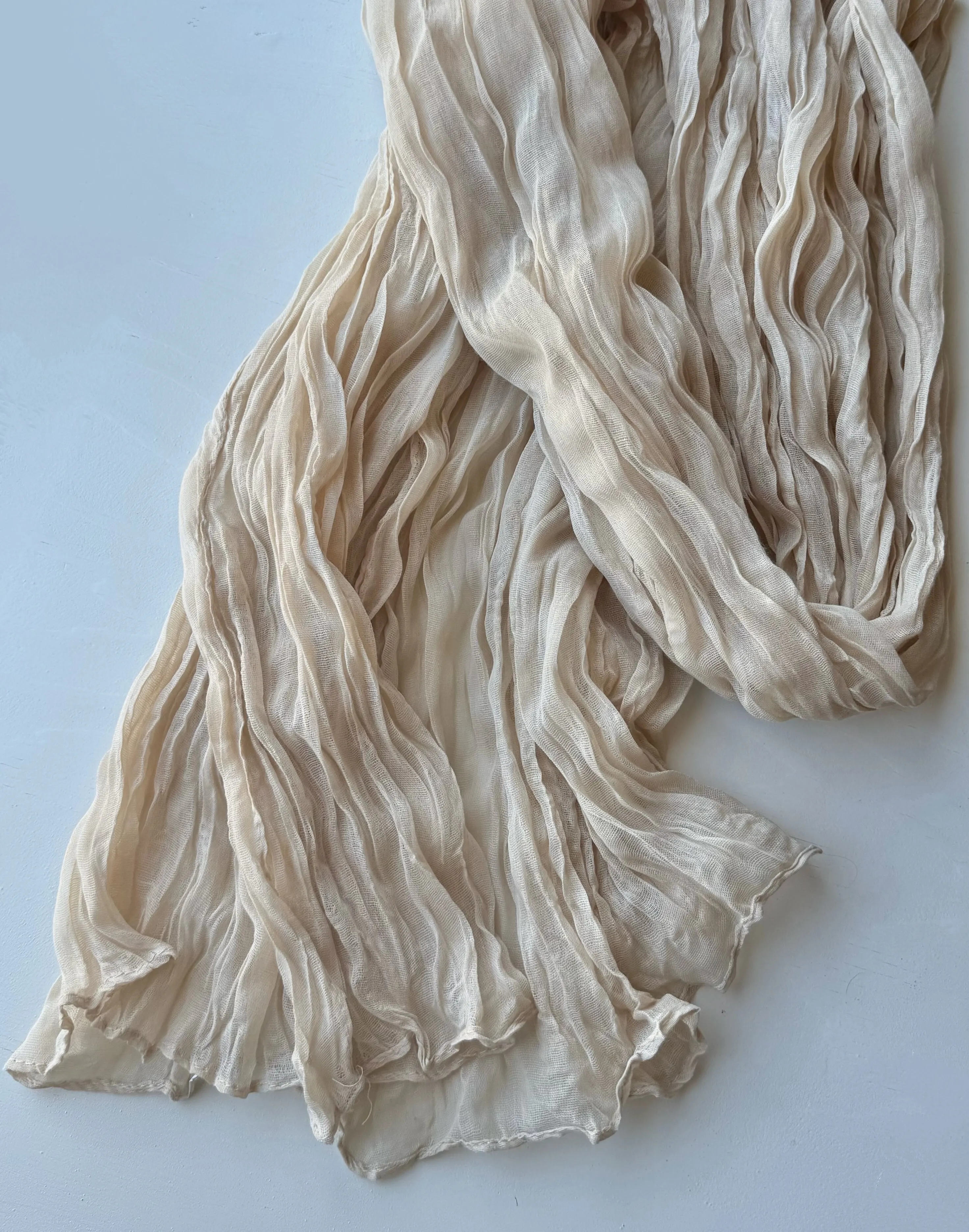 6' x 3' Neutral Cheesecloth Table Runners