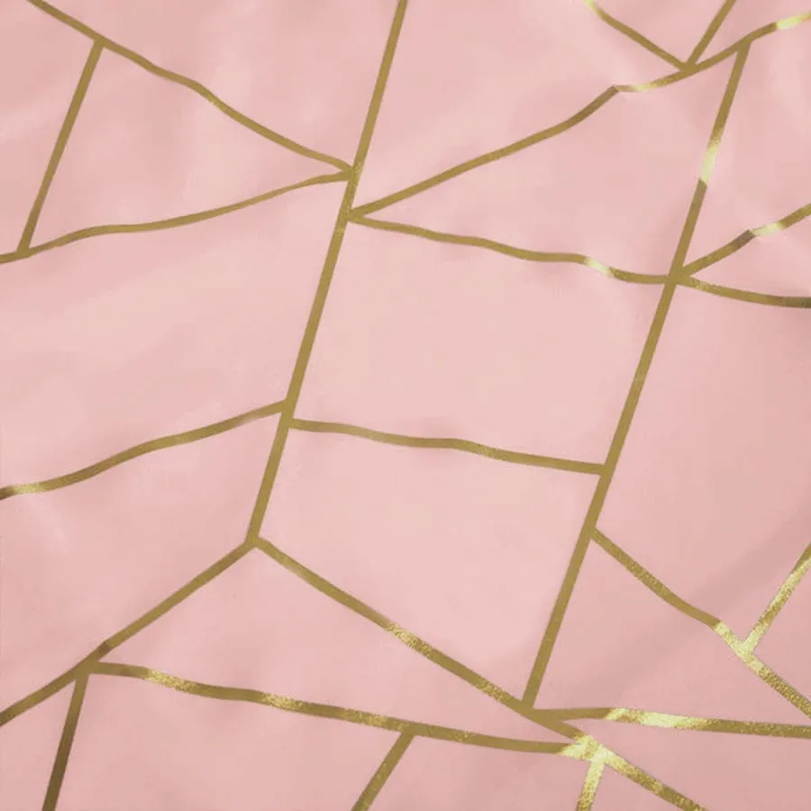 120" GOLD FOIL DUSTY ROSE Round Linen