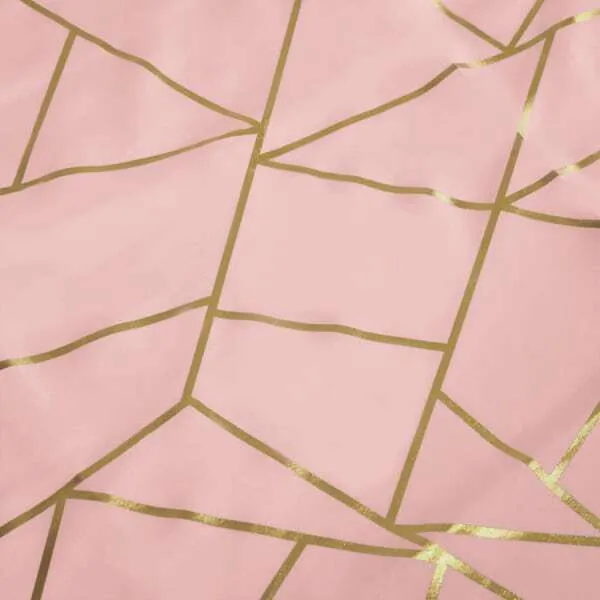 6' GOLD FOIL DUSTY ROSE Rectangular Linen