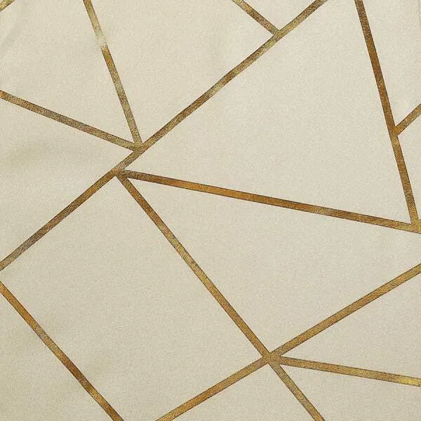 8' GOLD FOIL BEIGE Rectangular Linen