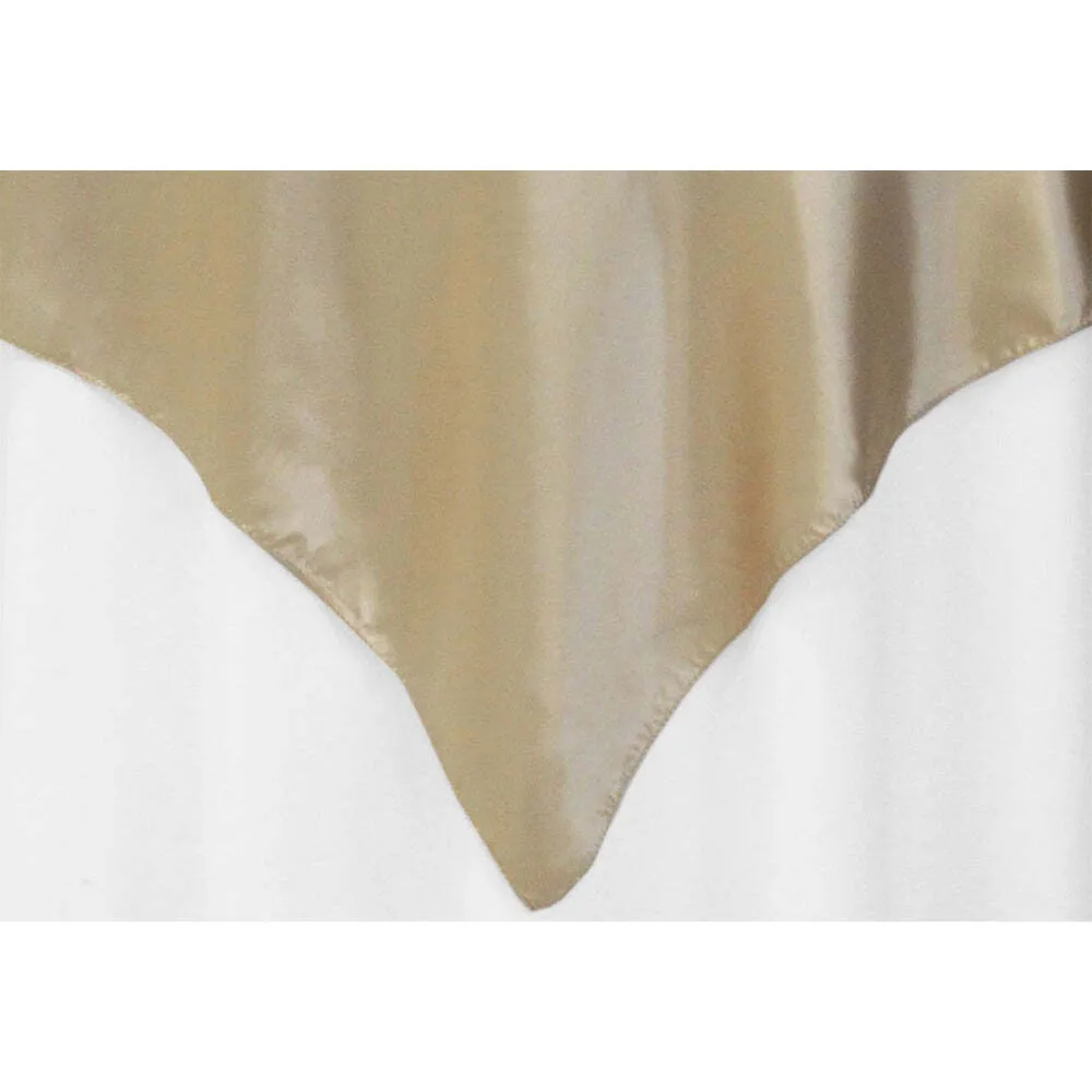 Square 54" Satin Table Overlay - Champagne