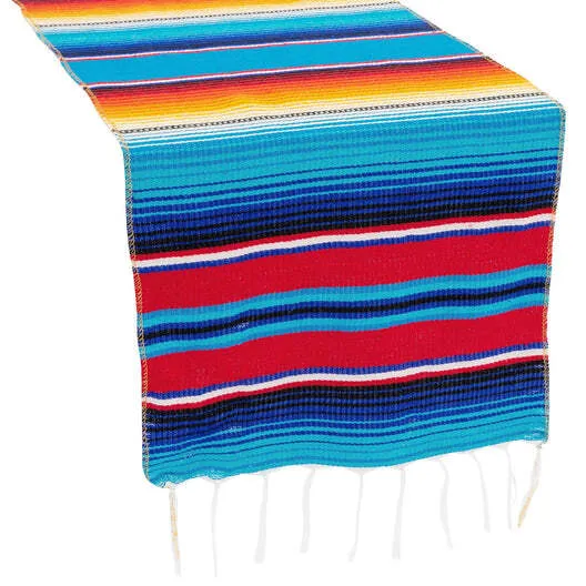 Woven Mexican Serape Table Runner 13"x84"