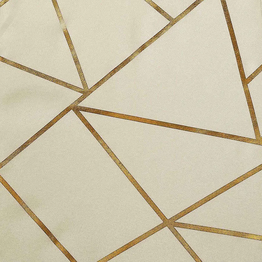 120" GOLD FOIL BEIGE Round Linen