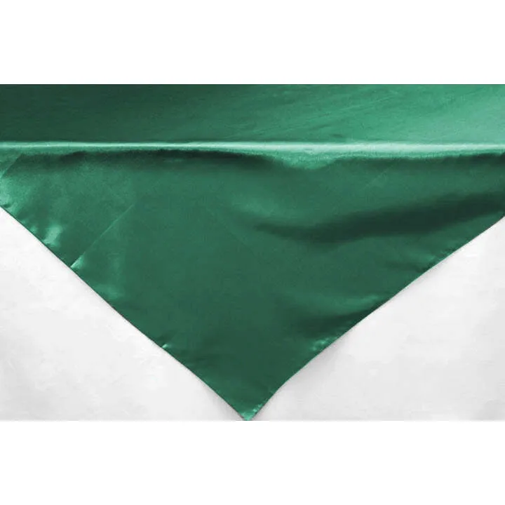 Square 54" Satin Table Overlay - Emerald Green