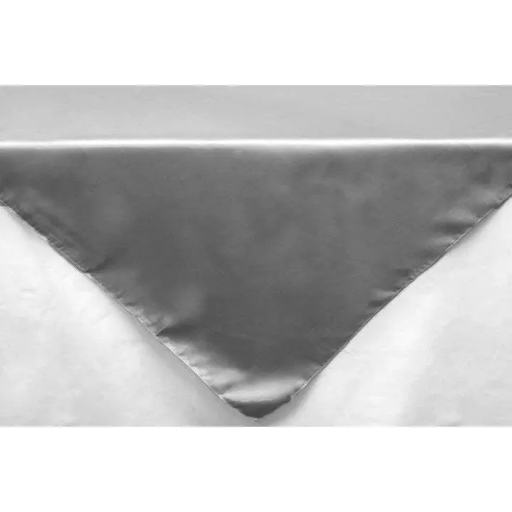 Square 54" Satin Table Overlay - Silver