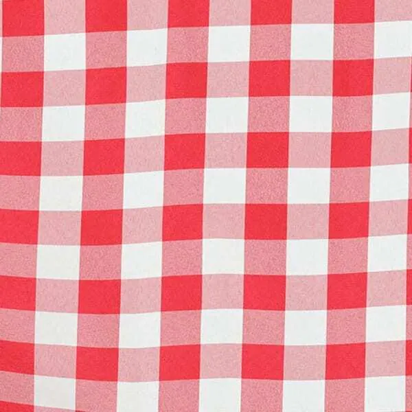 120" RED & WHITE PICNIC Round Linen