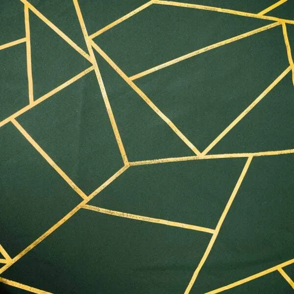 6' GOLD FOIL HUNTER EMERALD GREEN Rectangular Linen