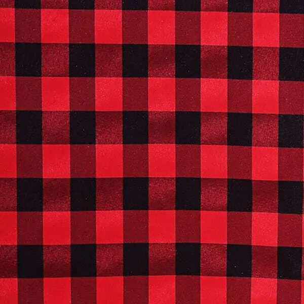 120'' RED & BLACK PICNIC Round Linen
