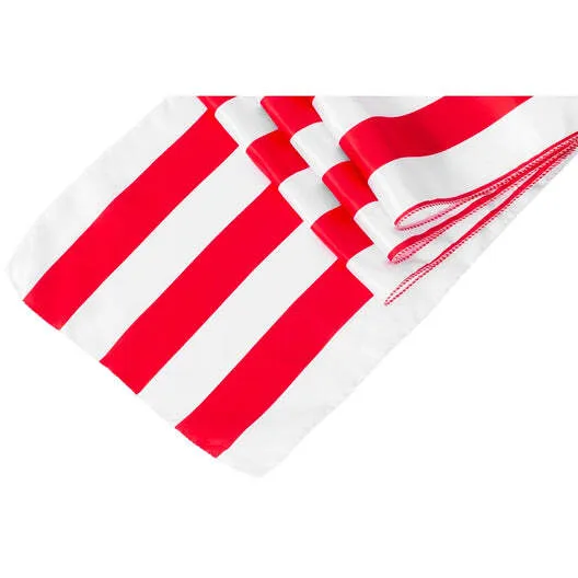Stripe Satin Table Runner - Red & White