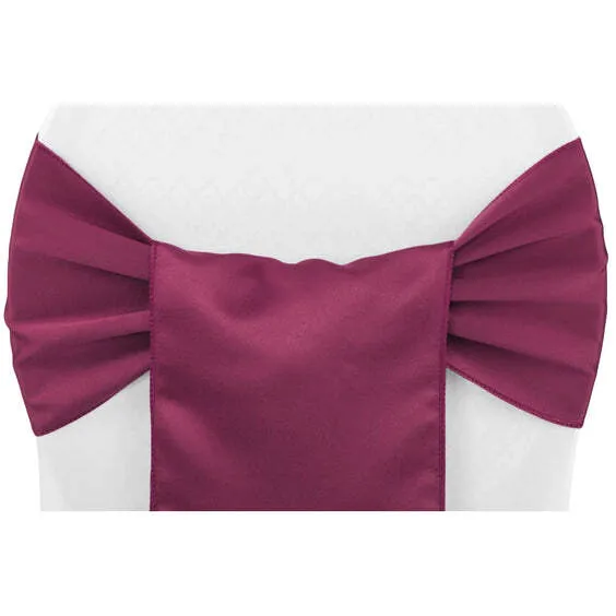 Lamour Satin Chair Sash - Mulberry