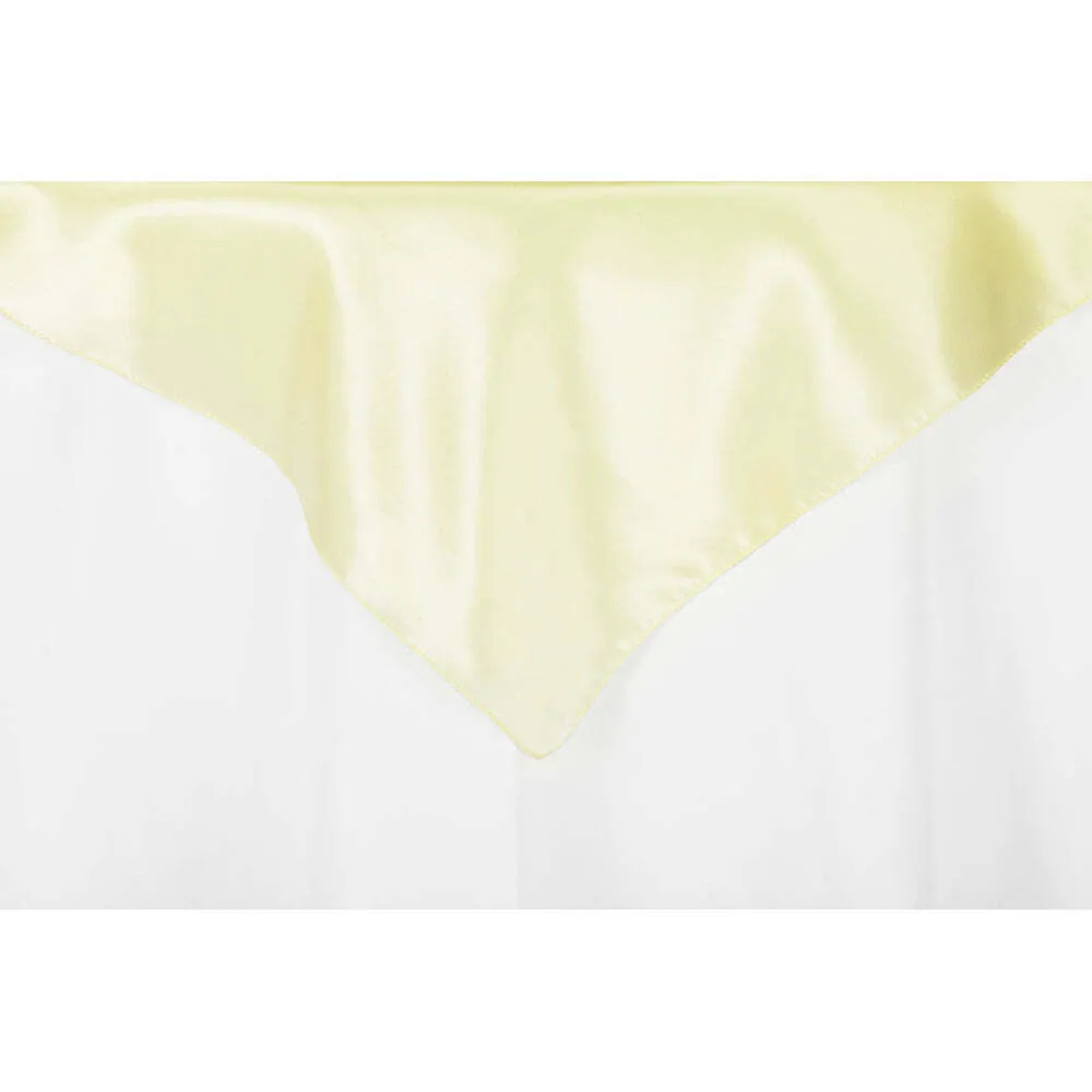 Square 54" Satin Table Overlay - Yellow