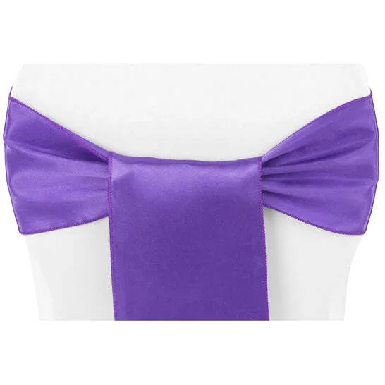 Standard Satin Chair Sash - Purple