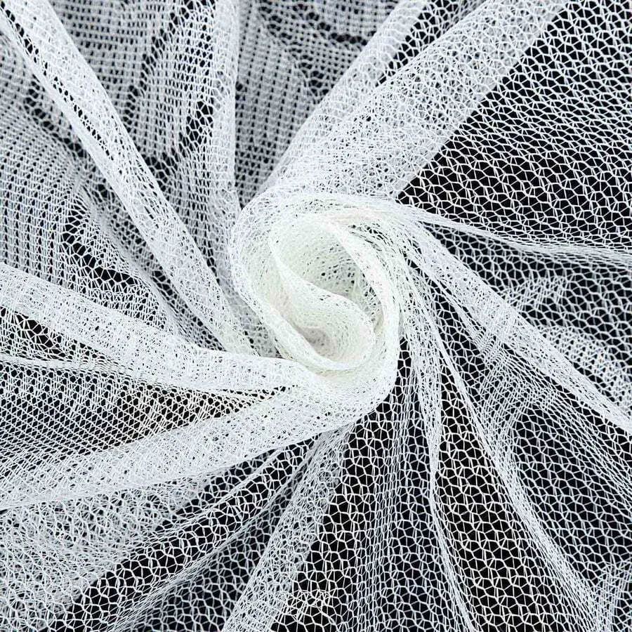 120" WHITE LACE Round Overlay