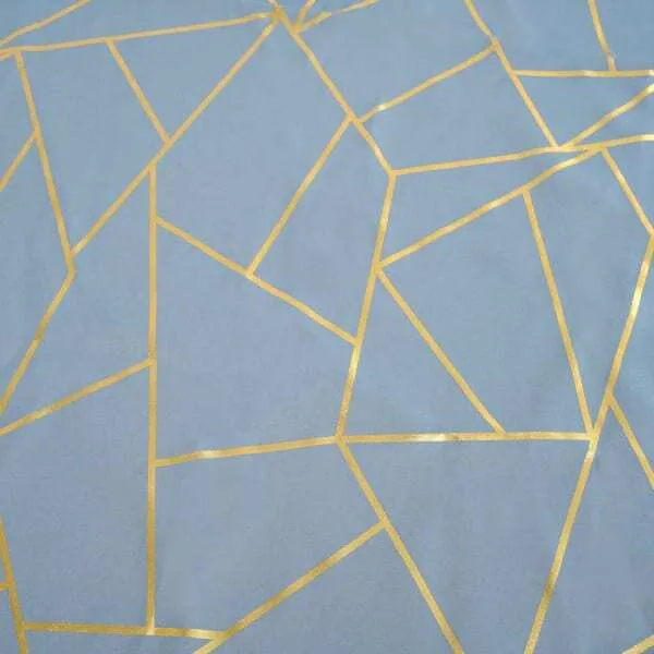 8' GOLD FOIL DUSTY BLUE Rectangular Linen