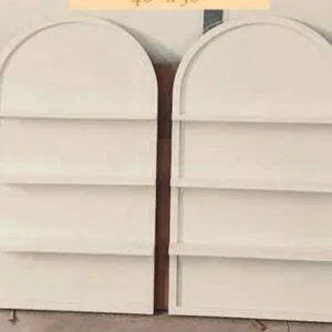 Curved Backdrop Wall with Shelves