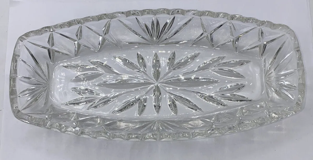 Vintage clear glass Sandwich plates - Rectangle