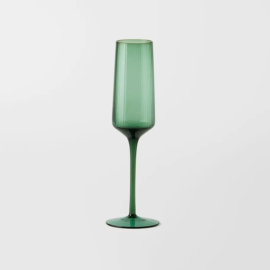 Fern Green Ripple Champagne Flute - 235ml