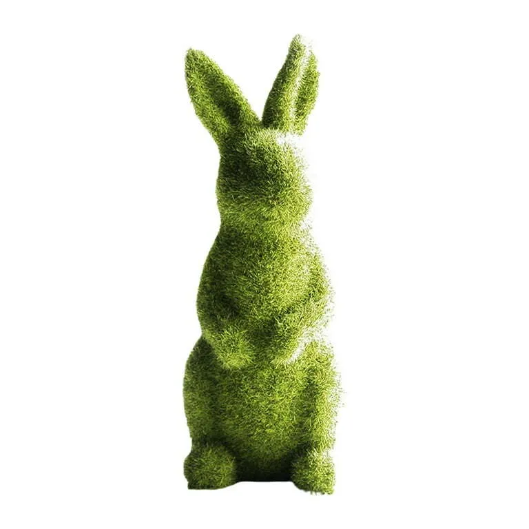 Miss Moss Bunny Flocked Rabbit Statue