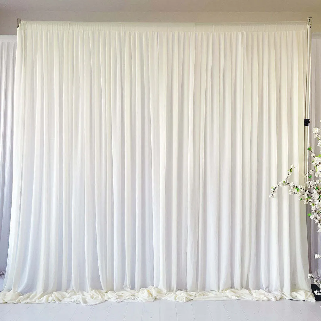 Lola Chiffon Draping Backdrop Curtain - White On White