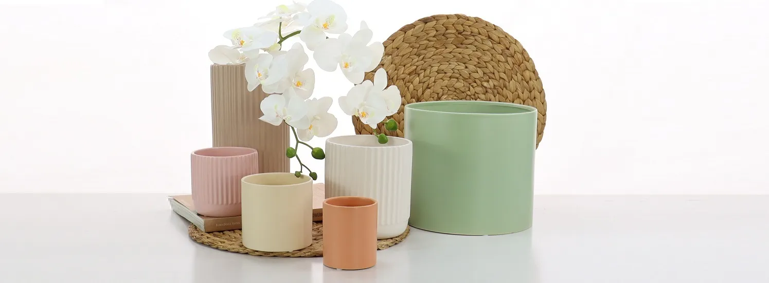 Gelato Ribbed Ceramic Vases