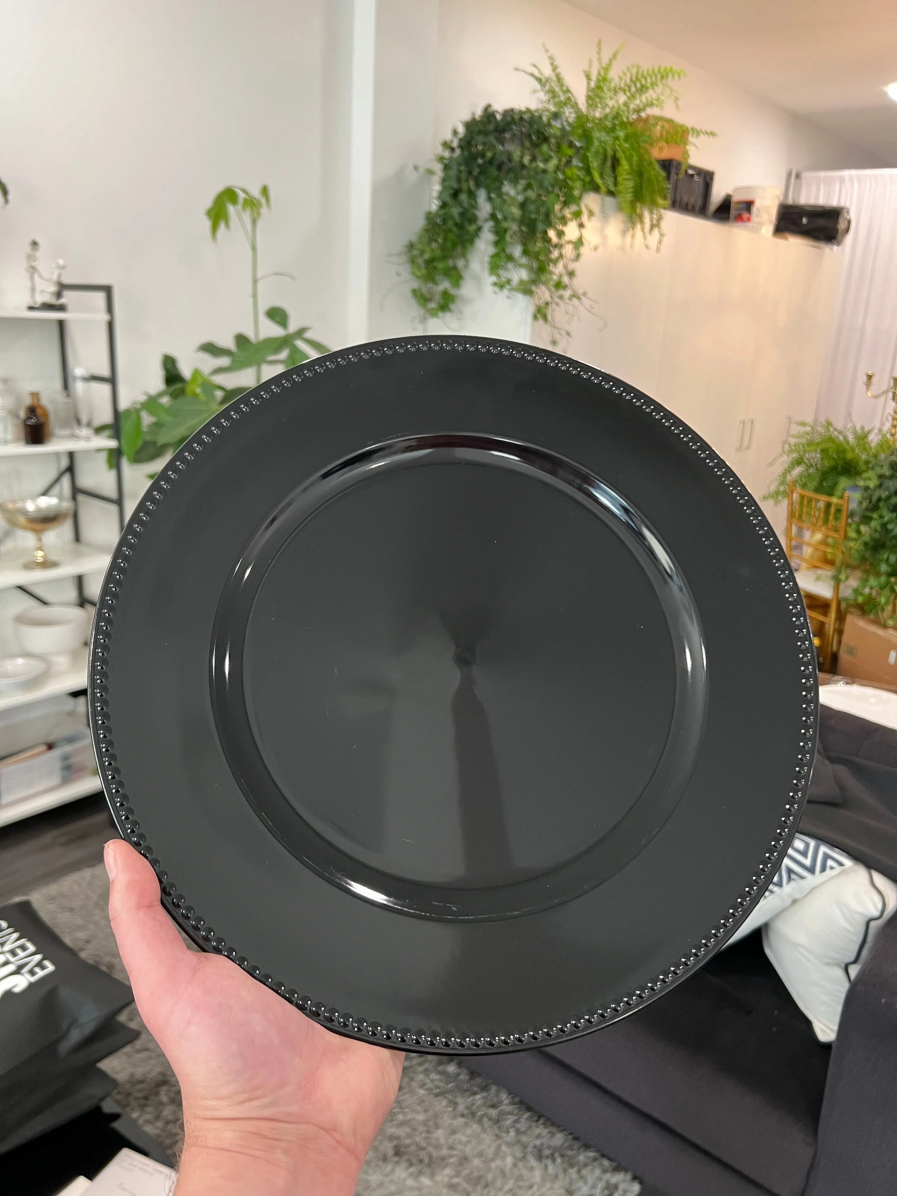Flat Black Charger Plate