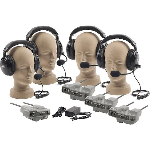 PortaCom PRO-540 4-User ProLink Dual-Ear Wireless Beltpack Radio Intercom System - 0001565