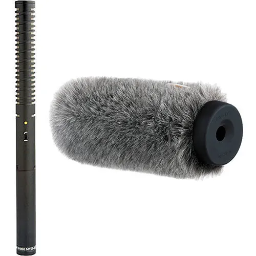 Rode NTG2 Multi-Powered Shotgun Microphone and Auray Fur Windshield Kit - 0000742