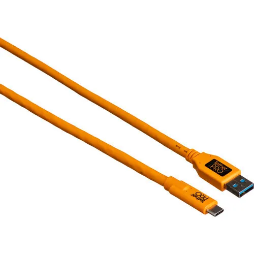 Tether Tools TetherPro USB Type-C Male to USB 3.0 Type-A Male Cable - CUC3215-ORG