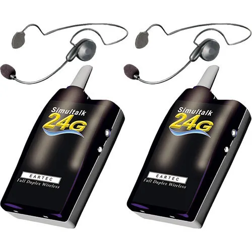 Eartec 2 Simultalk 24G Beltpacks with Cyber Headsets kit 2pcs -