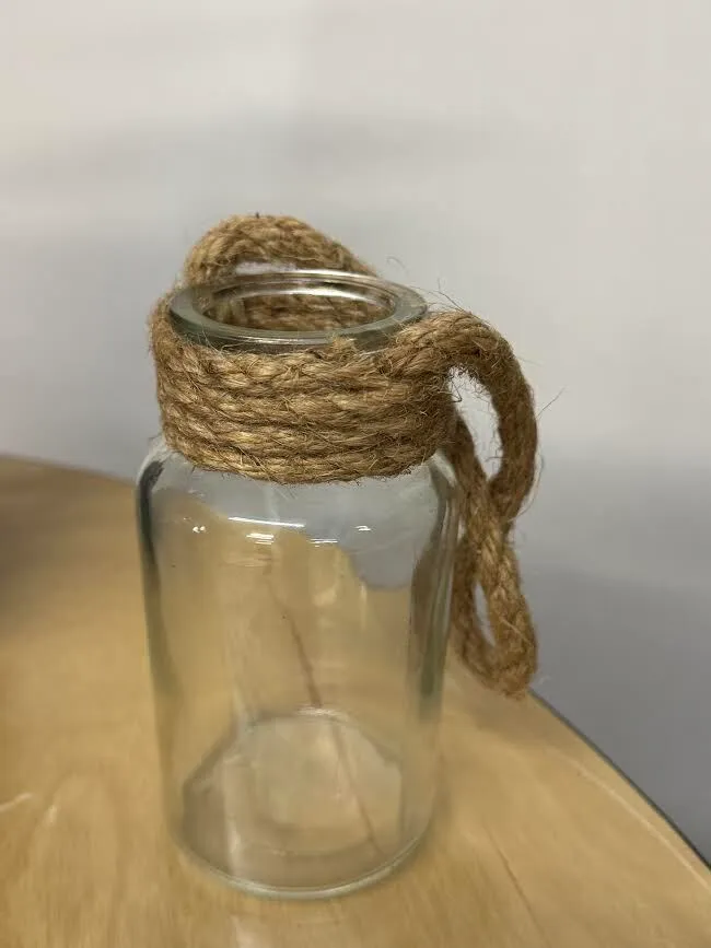 Small Glass Jar with Rope (5 inches)