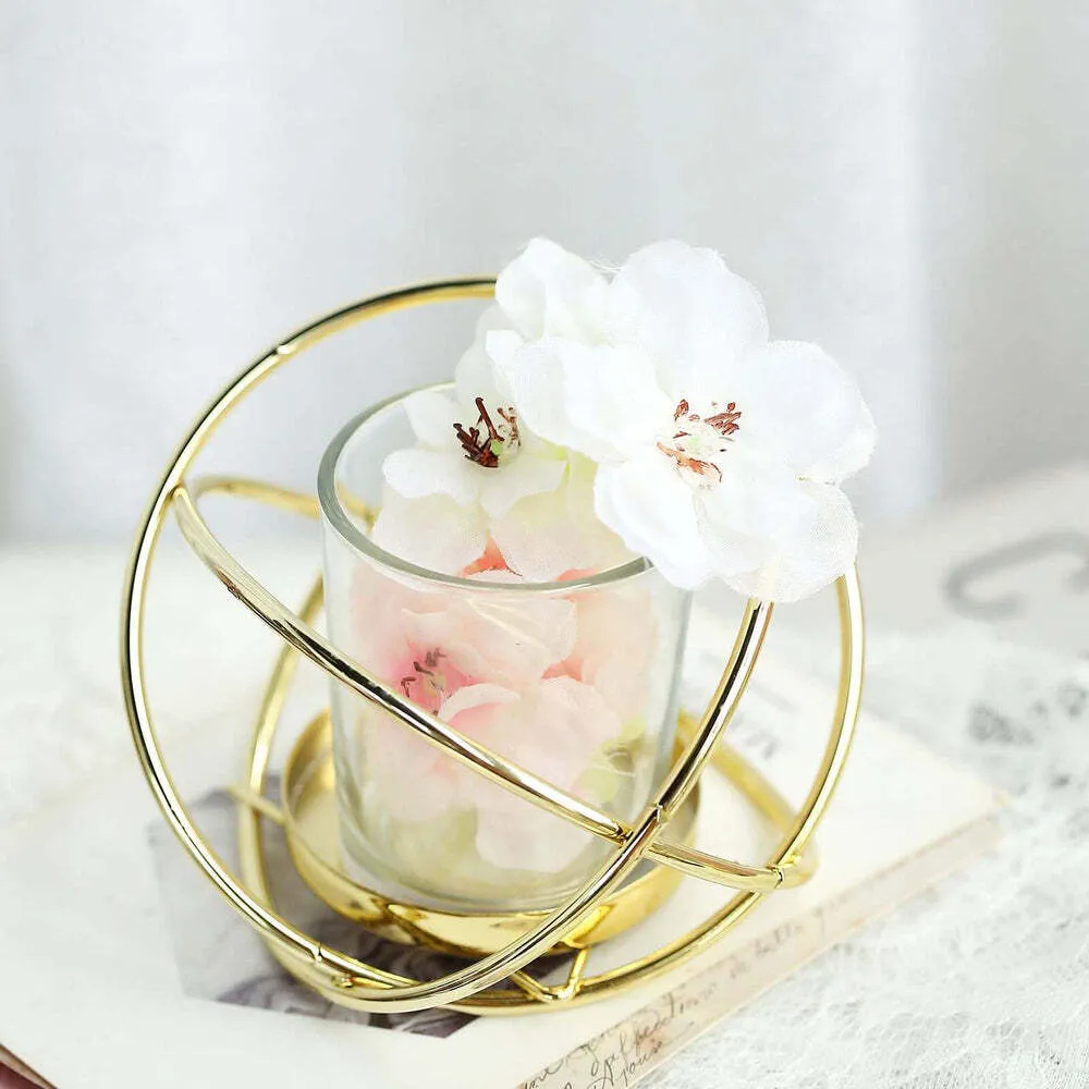 Gold Metal Geometric Candle Holder