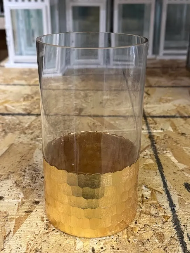 Glass Cylinder with gold accent