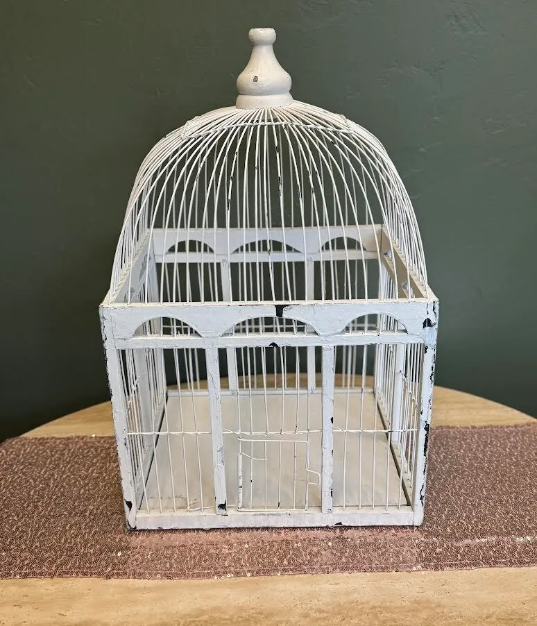 Large White Birdcage (for cards or decoration)