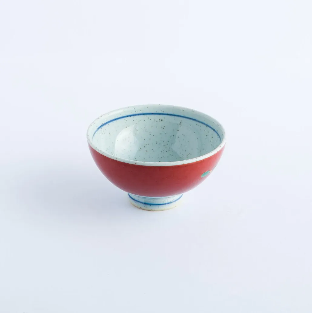 BW20-0098 - Orange White Ceramic Bowl - 4.5" 2.5" (DH)