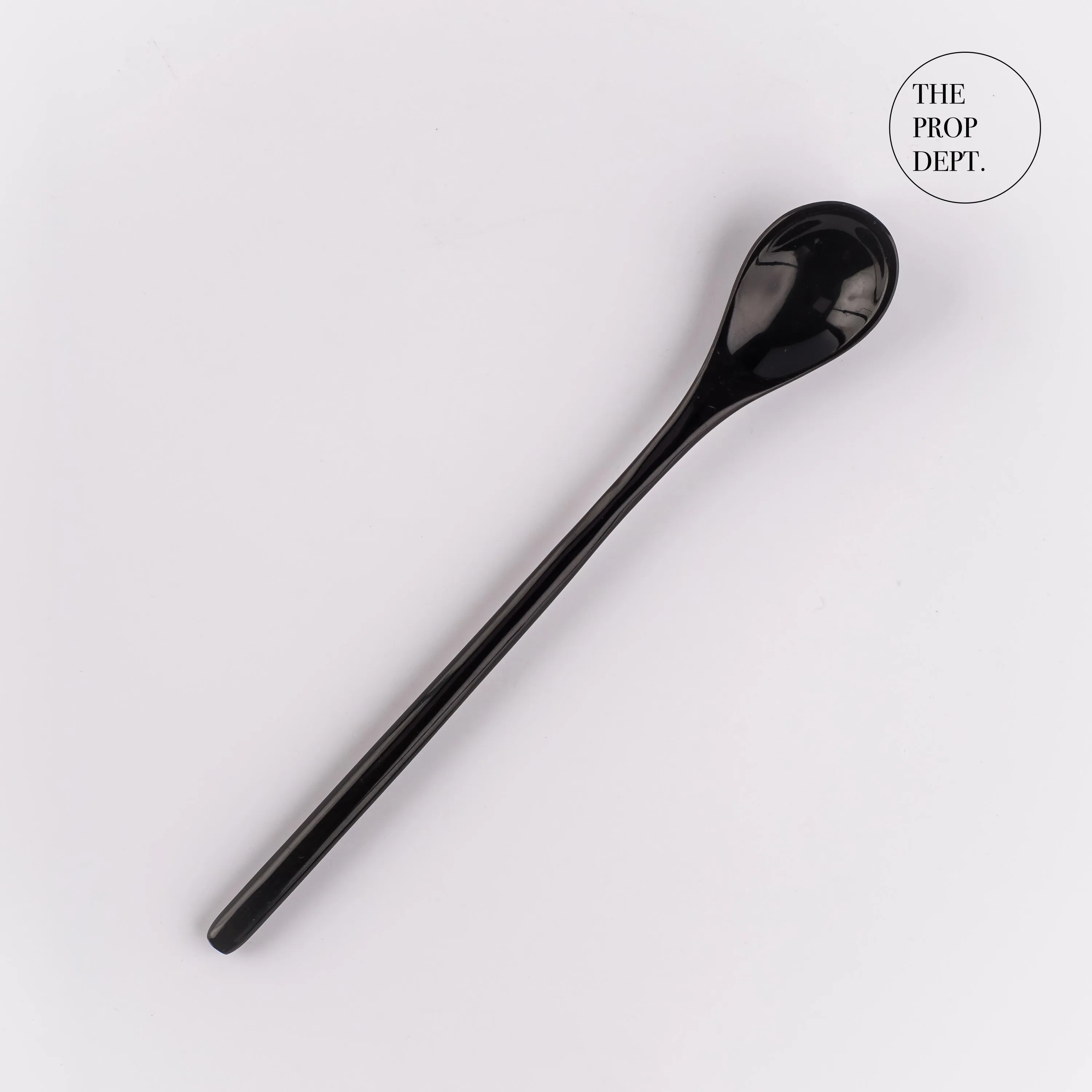 UT23-0469 - Black Plastic Spoon - 7.5" (L)