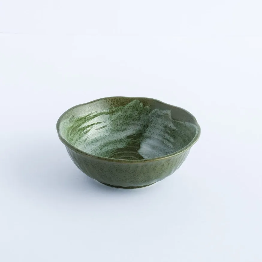 BW20-0087 - Green Ceramic Bowl - 5" 1.75" (DH)