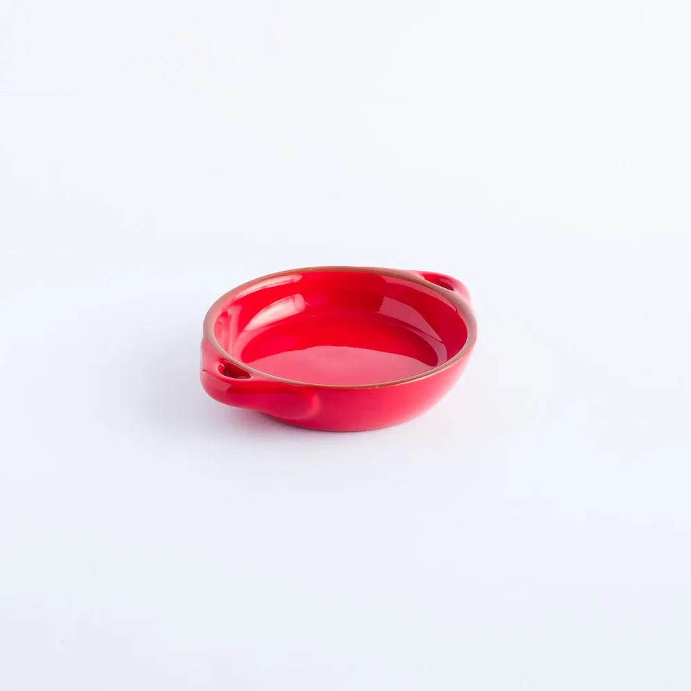 BW20-0144 - Red Brown Ceramic Bowl - 5.5" 4.25" 1" (LWH)