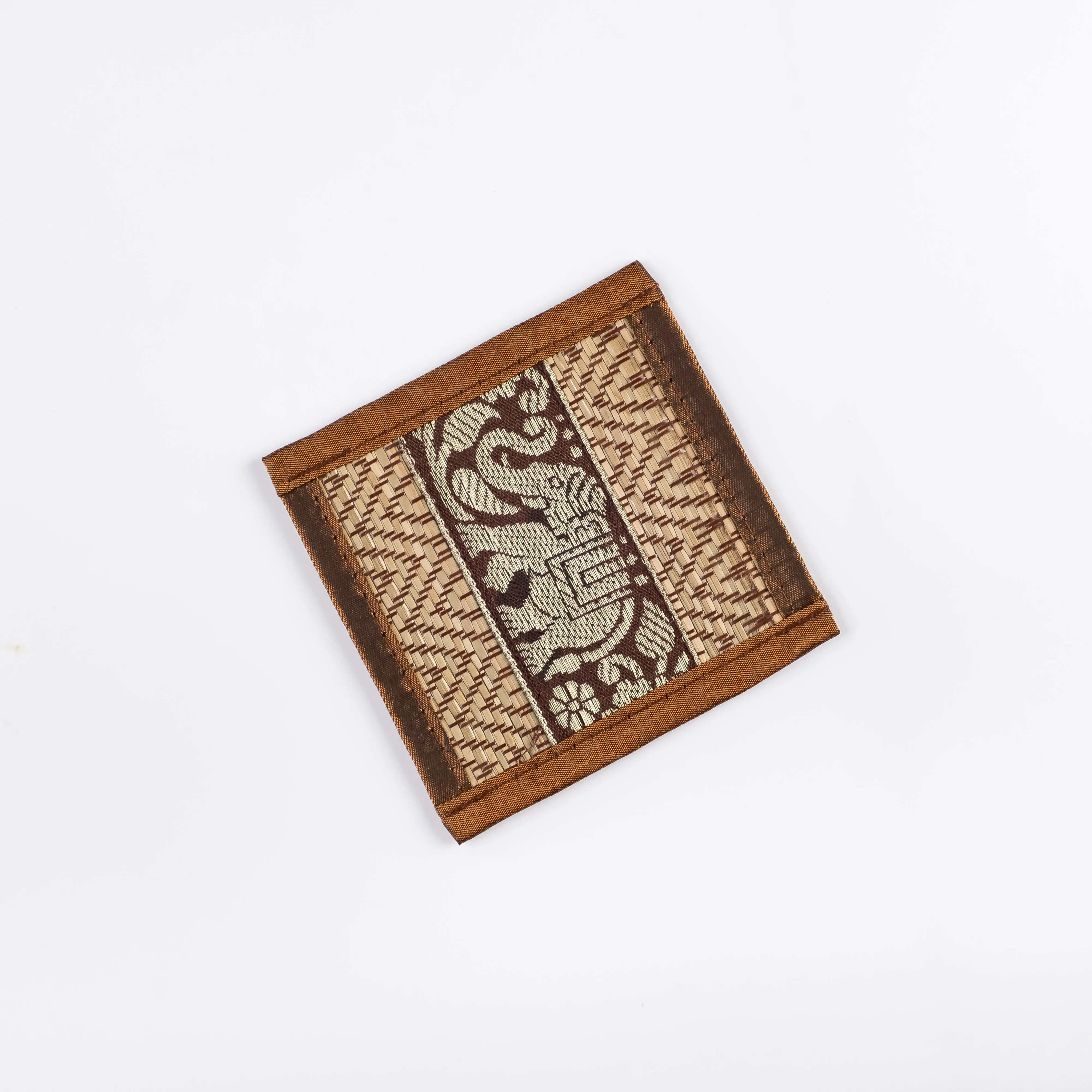 PM21-0080 - Brown Gold Fiber Coasters - 4" 4" (LW)