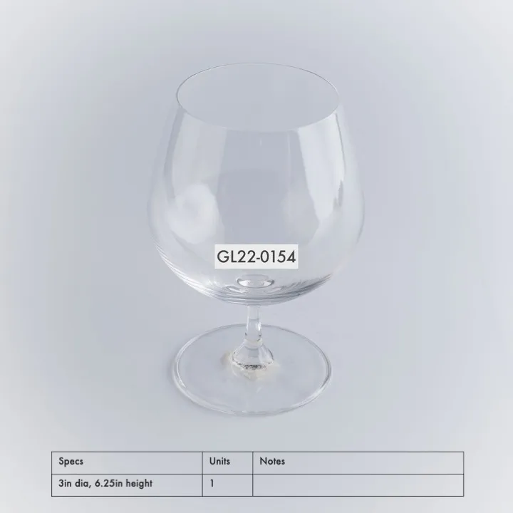 GL22-0154 - Clear Glass Barware - 3" 6.25" (DH)