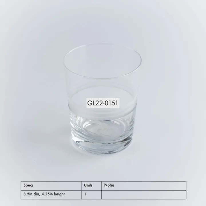 GL22-0151 - Clear Glass Barware - 3.5" 4.25" (DH)
