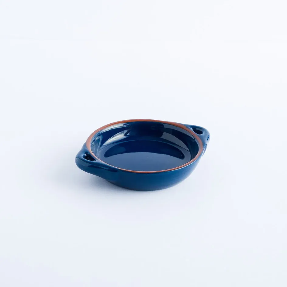 BW20-0051 - Blue Brown Ceramic Bowl - 5.5" 4.25" 1" (LWH)
