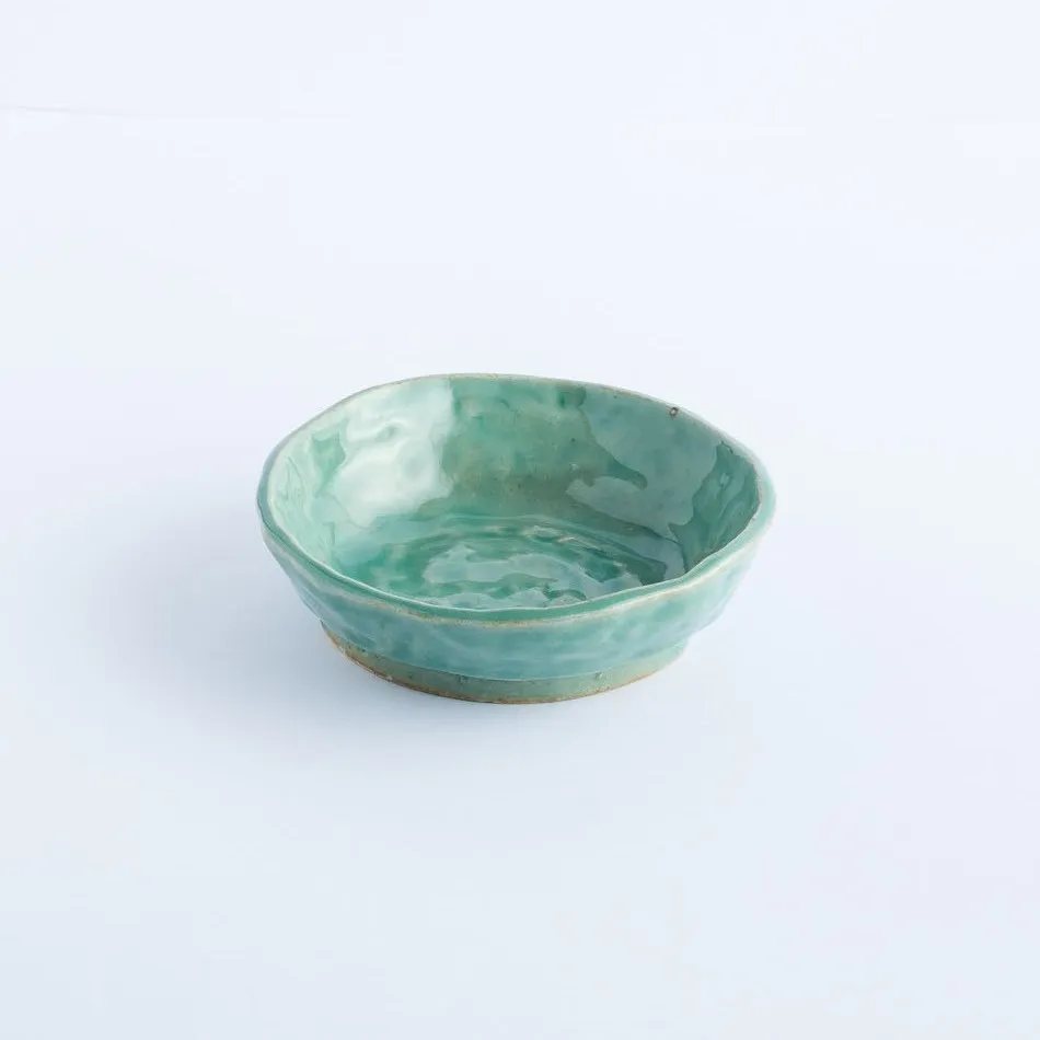 BW20-0089 - Green Ceramic Bowl - 5" 1.25" (DH)
