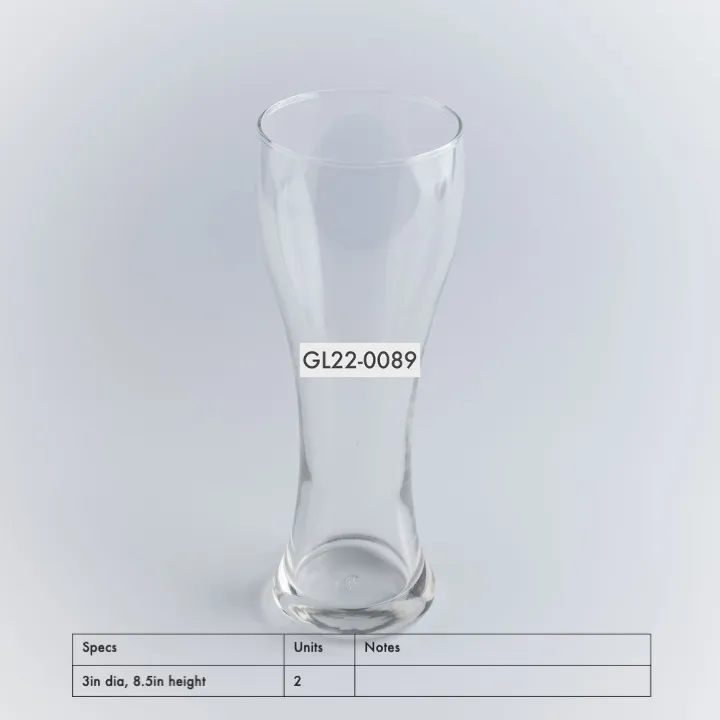 GL22-0089 - Clear Glass for Shakes and Desserts - 3" 8.5" (DH)