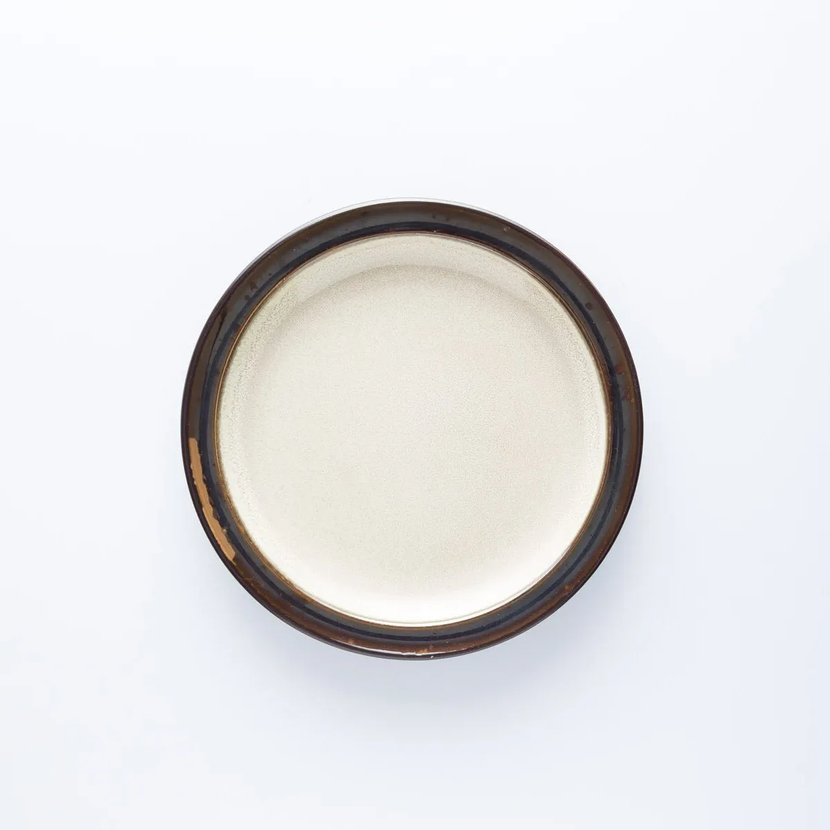 PL20-0061 - Cream Brown Ceramic Plate - 8.25" (D)