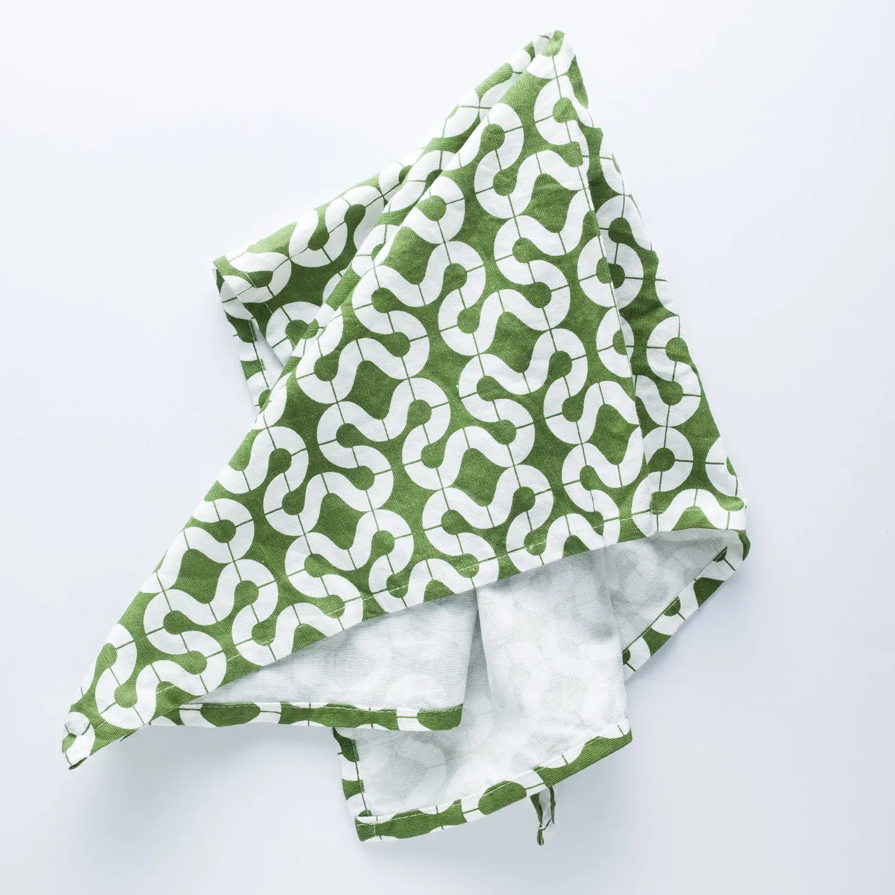 LN20-0019 - Green White Fabric Kitchen towel