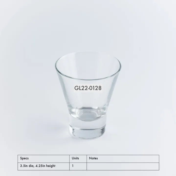 GL22-0128 - Clear Glass for Shakes and Desserts - 3.5" 4.25" (DH)