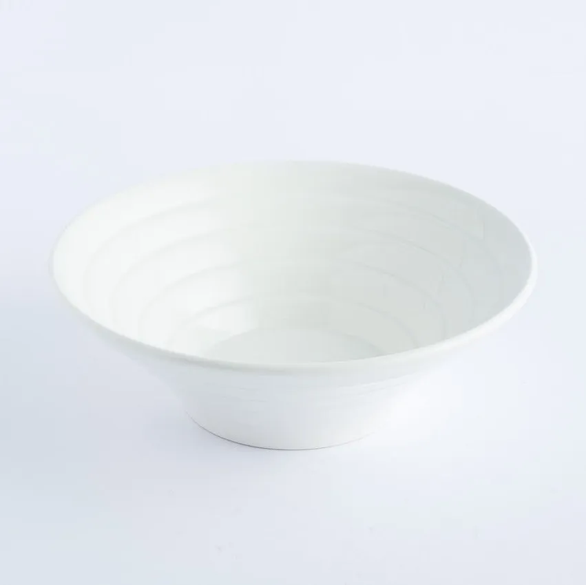 BW20-0198 - White Ceramic Bowl - 8" 2.5" (DH)